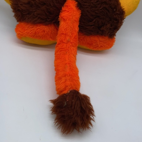 Vintage Hand Made Plush Stuffed Toy Yellow Horns Brown Orange Body with Tail - Picture 7 of 12